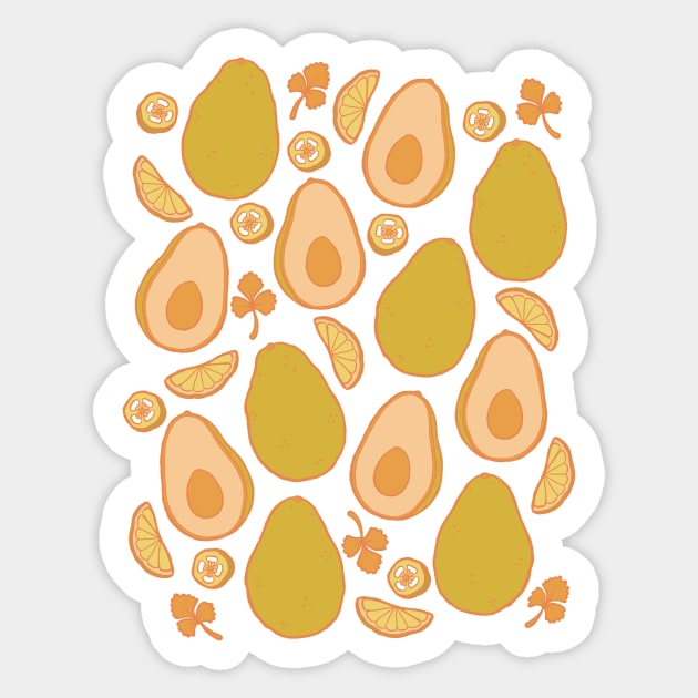 Avocado Sunset Sticker by Carabara Designs